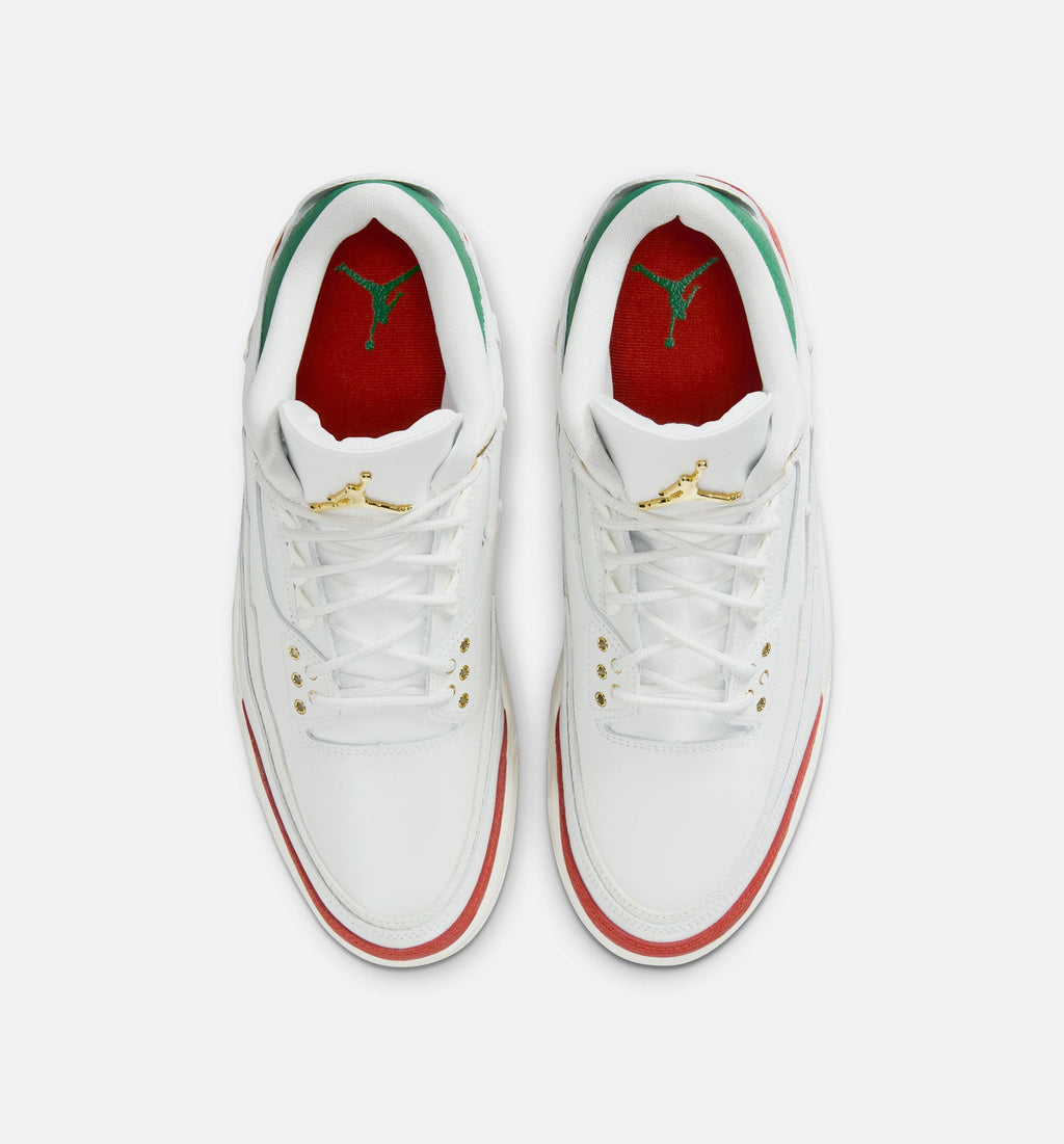 Air Jordan 3 Retro El Vuelo Men's Lifestyle Shoe – Summit White / Pine Green / Dragon Red / Metallic Gold
