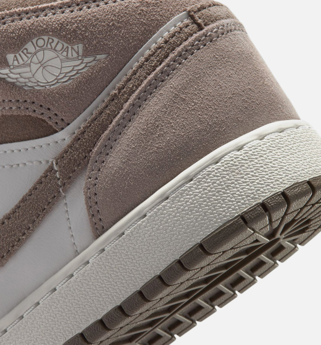 Air Jordan 1 Mid Grade School Lifestyle Shoe – Enigma Stone / Olive Grey / Summit White