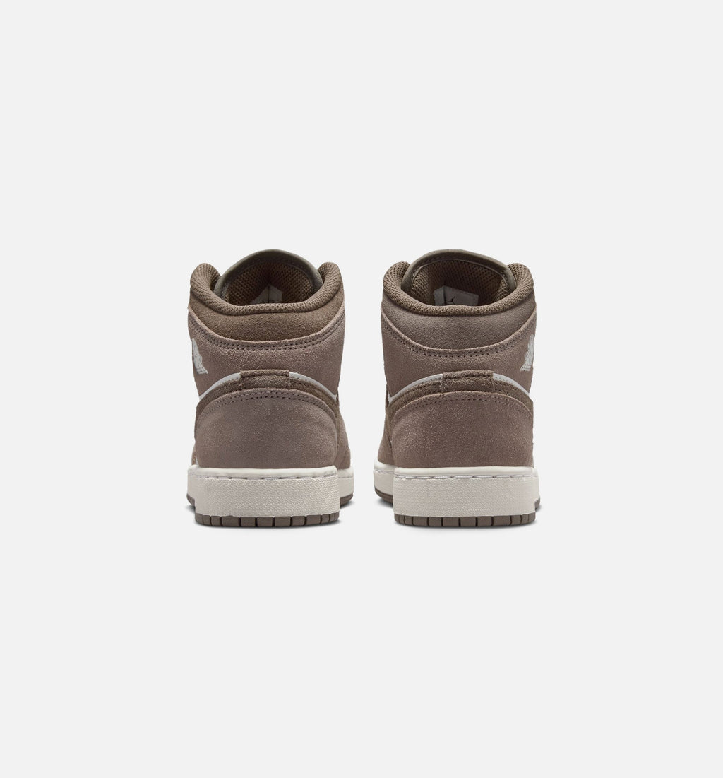 Air Jordan 1 Mid Grade School Lifestyle Shoe – Enigma Stone / Olive Grey / Summit White