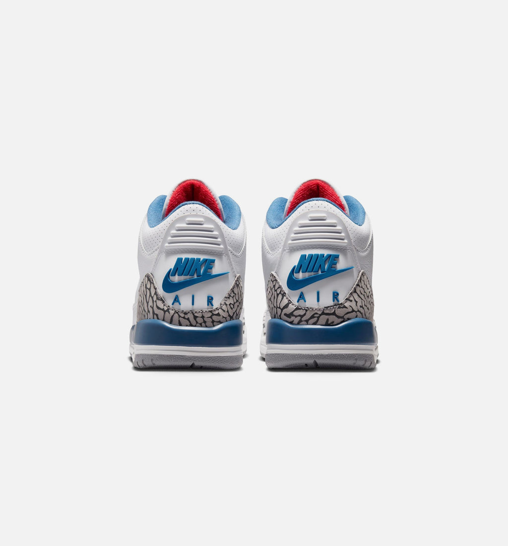 Air Jordan 3 Retro OG True Blue Grade School Lifestyle Shoe – White / Fire Red / True Blue