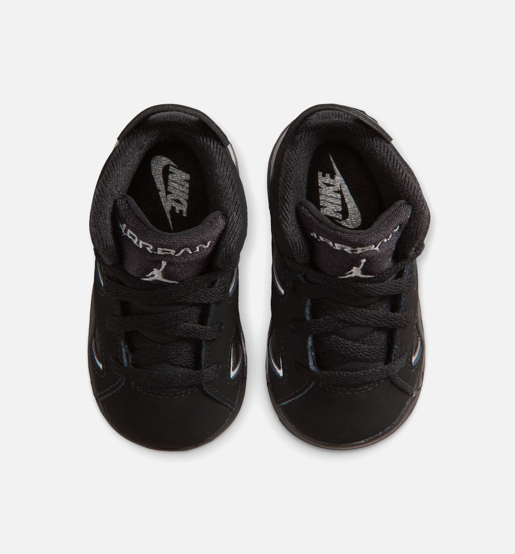 Air Jordan 6 Cap and Gown Infant & Toddler Lifestyle Shoe – Black / Reflective Silver