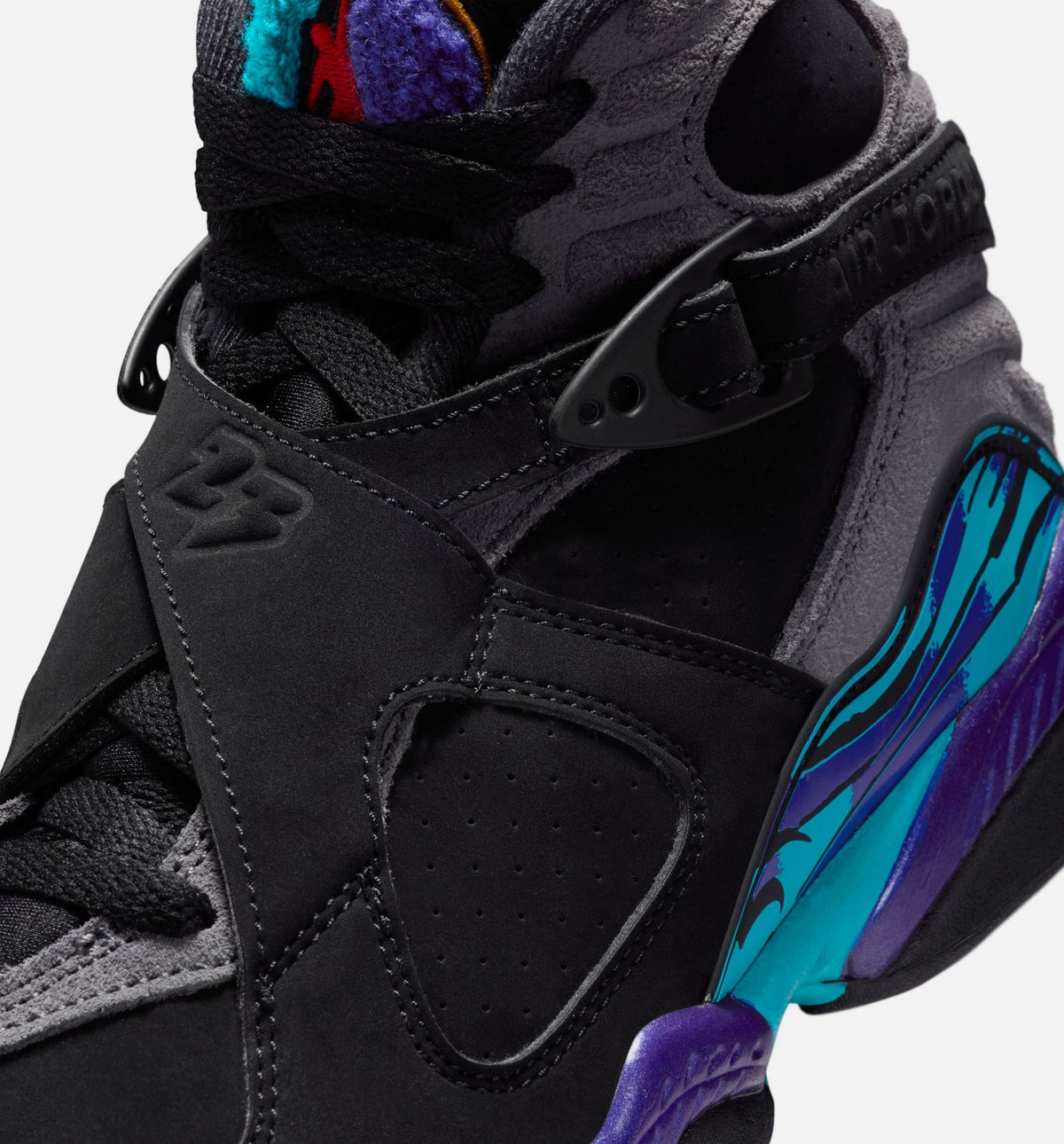 Air Jordan 8 Retro Aqua Grade School Lifestyle Shoe – Black / Multi-Color / Bright Concord