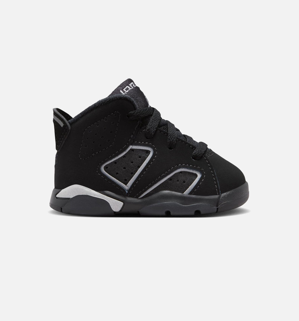 Air Jordan 6 Cap and Gown Infant & Toddler Lifestyle Shoe – Black / Reflective Silver