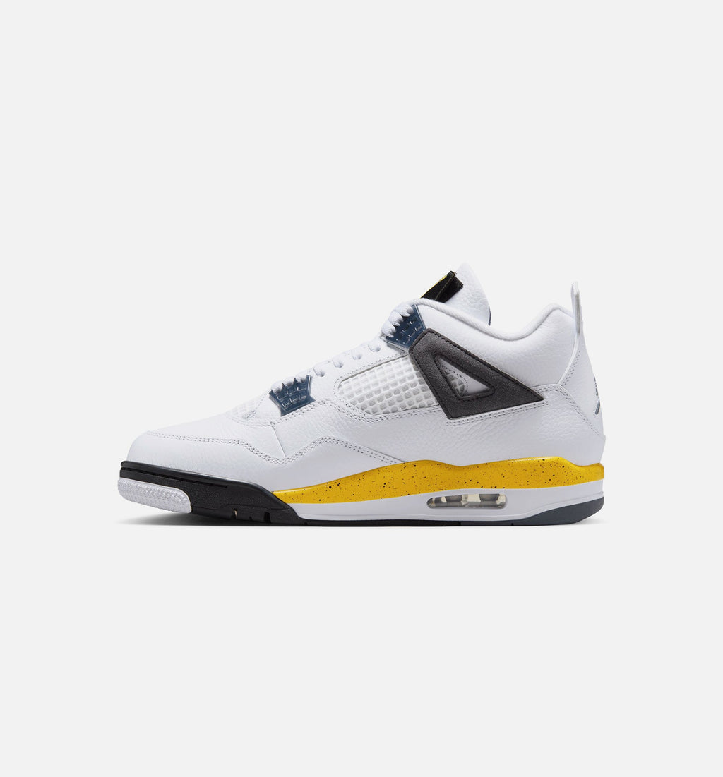 Air Jordan 4 Retro Rare Air Tour Yellow Men's Lifestyle Shoe – White / Dark Blue Grey / Black / Tour Yellow