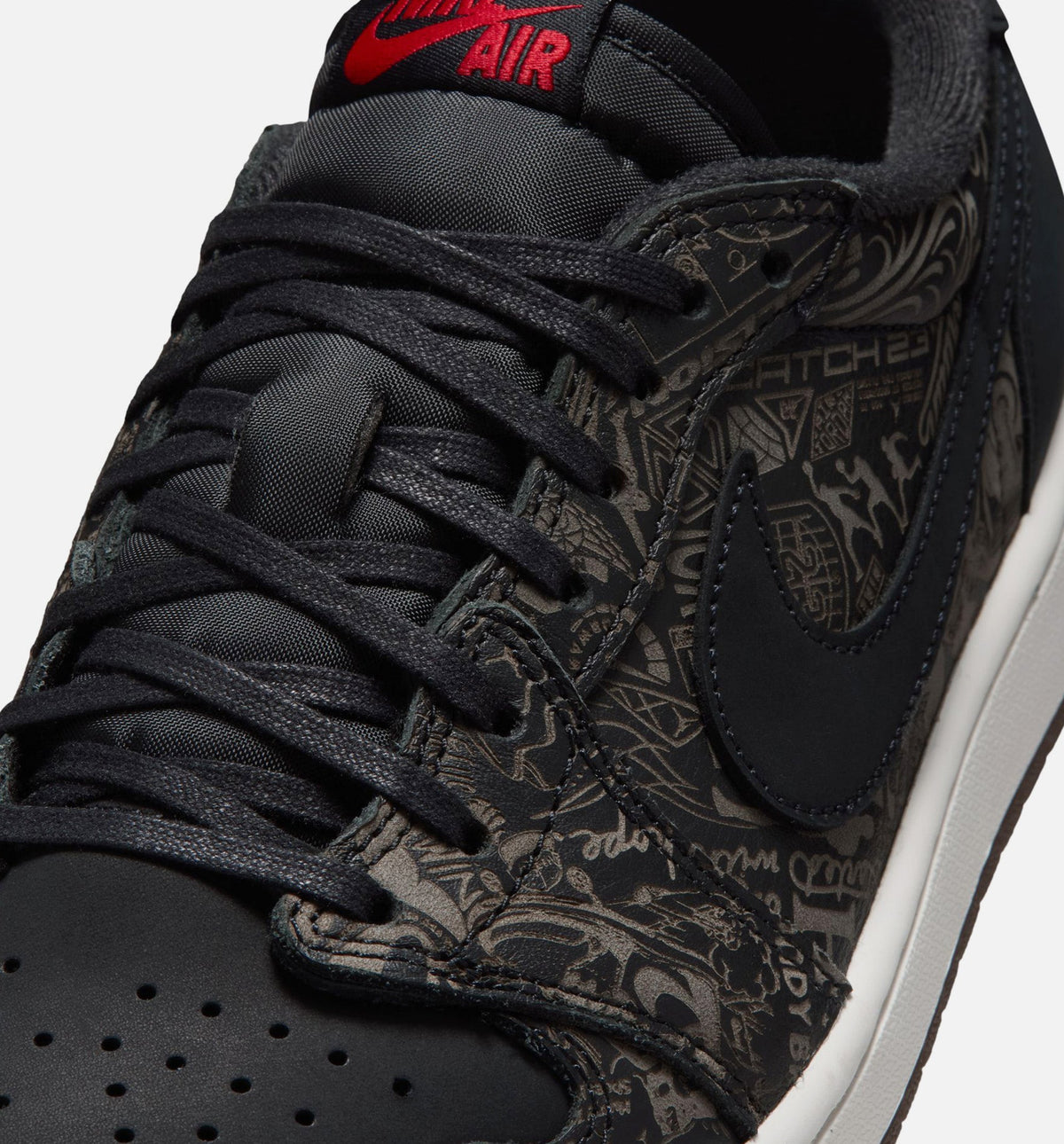 Air Jordan 1 Retro Low OG Laser Black and Varsity Red Men's Lifestyle Shoe – Black / Varsity Red / Summit White