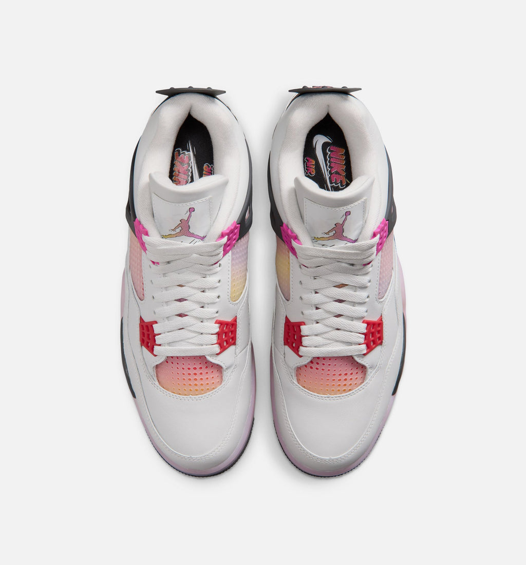 Air Jordan 4 Retro Comic Men's Lifestyle Shoe – Off White / Fire Pink / Anthracite