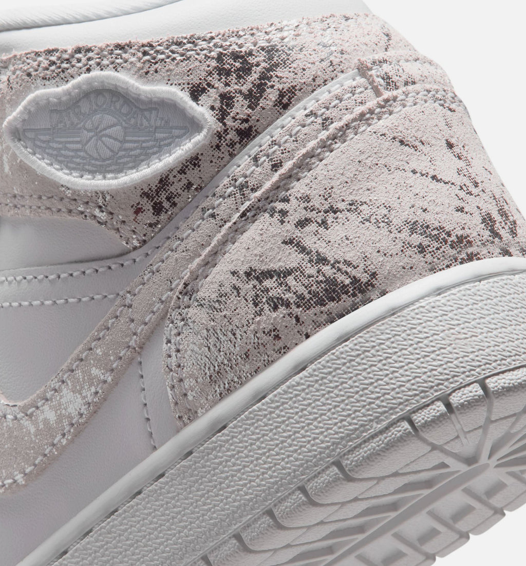 Air Jordan 1 Mid SE Grade School Lifestyle Shoe – White / Field Silver