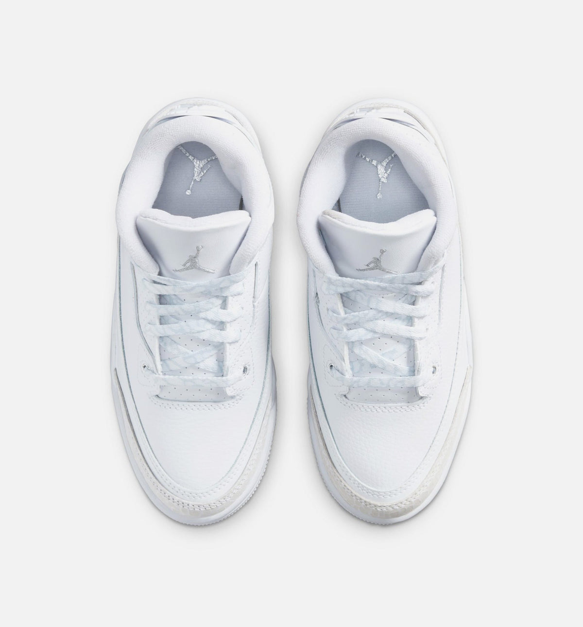 Air Jordan 3 Retro White and Silver Preschool Lifestyle Shoe – White / Metallic Silver