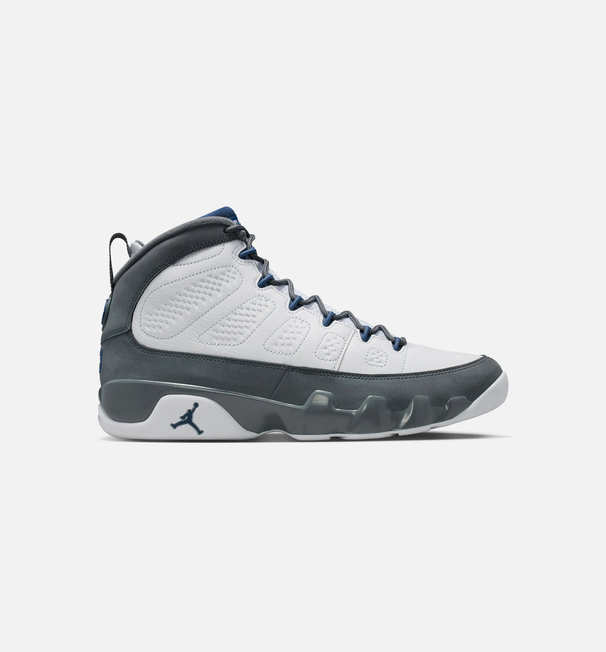 Air Jordan 9 Retro Flint Grey and French Blue Men's Lifestyle Shoe – White / French Blue / Flint Grey
