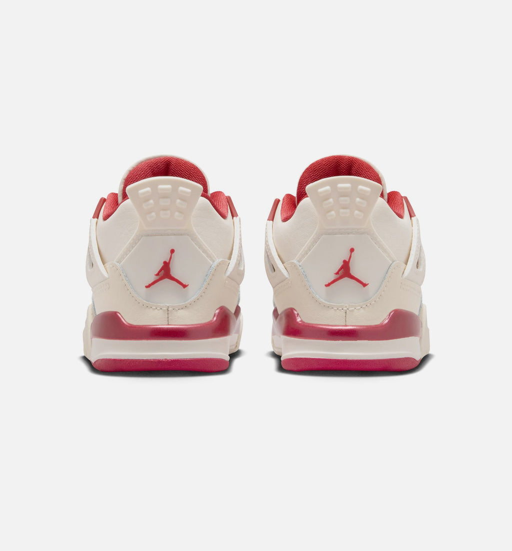 Air Jordan 4 Retro Valentine's Day Infant & Toddler Lifestyle Shoe – Pale Ivory / Sierra Red / Tough Red