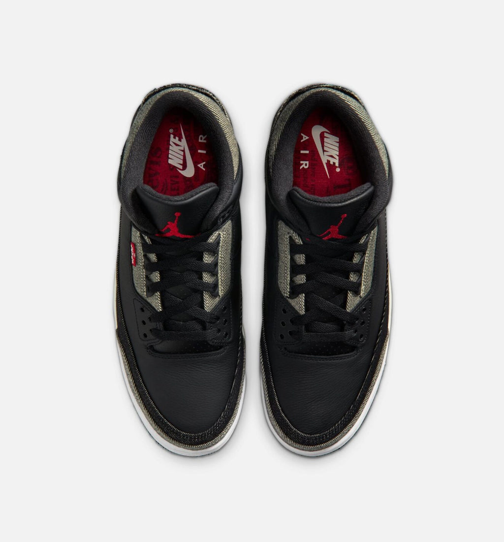 Air Jordan 3 x Levi's Black and White Men's Lifestyle Shoe – Denim / Black / Gym Red