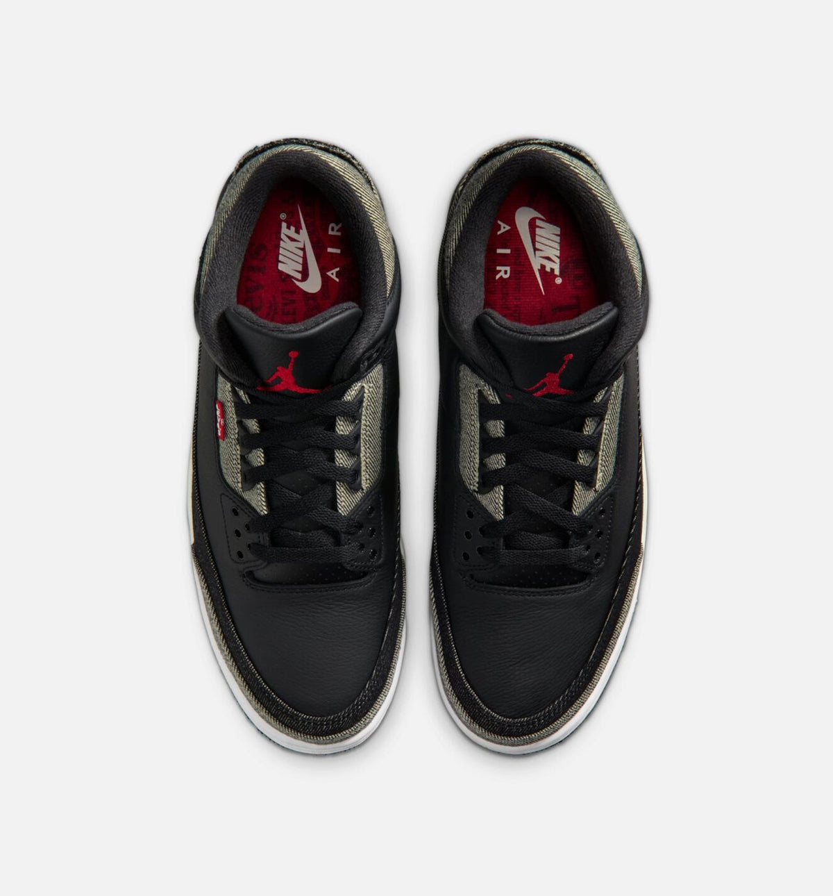 Air Jordan 3 x Levi's Black and White Men's Lifestyle Shoe – Denim / Black / Gym Red