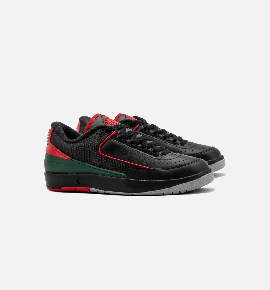Air Jordan 2 Retro Low Christmas Grade School Lifestyle Shoe – Black / Fire Red / Cement Grey