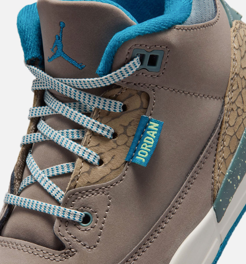 Air Jordan 3 Retro Olive Grey Preschool Lifestyle Shoe – Olive Grey / Green Abyss / Khaki / Sea Glass