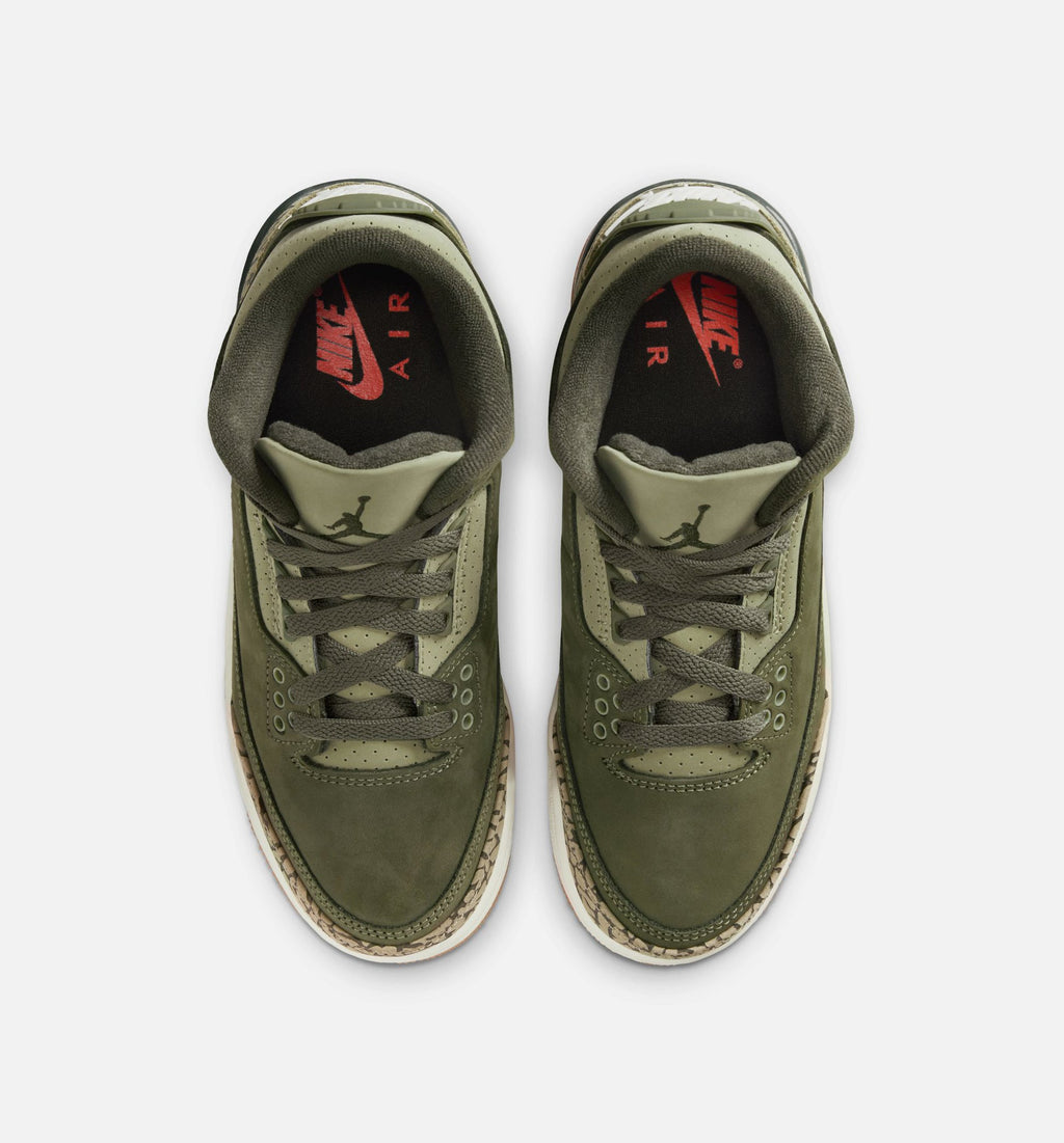 Air Jordan 3 Retro Medium Olive Grade School Lifestyle Shoe – Medium Olive / Sequoia / Neutral Olive / Sail