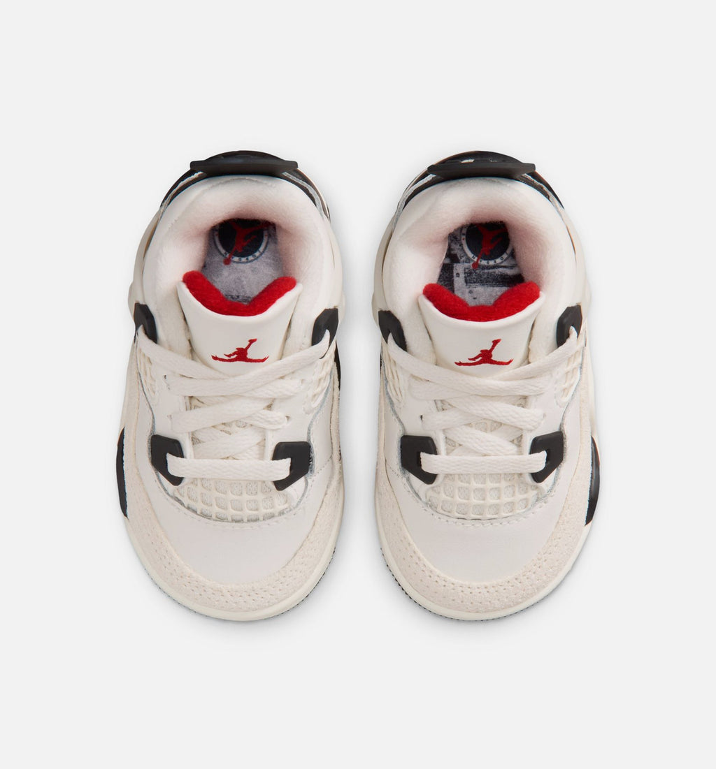 Air Jordan 4 Retro Flight Club Infant & Toddler Lifestyle Shoe – Sail / Black / University Red
