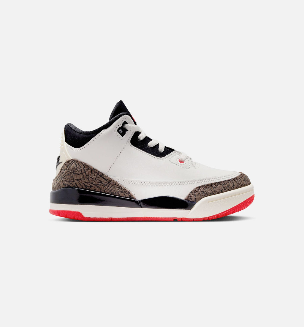 Air Jordan 3 Retro Sail and University Red Preschool Lifestyle Shoe – Sail / Black / University Red / Pale Ivory