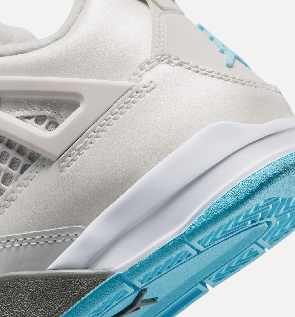Air Jordan 4 Retro Blue Chill Preschool Lifestyle Shoe – Photon Dust / Blue Chill / Flat Pewter / White / Blue Tint