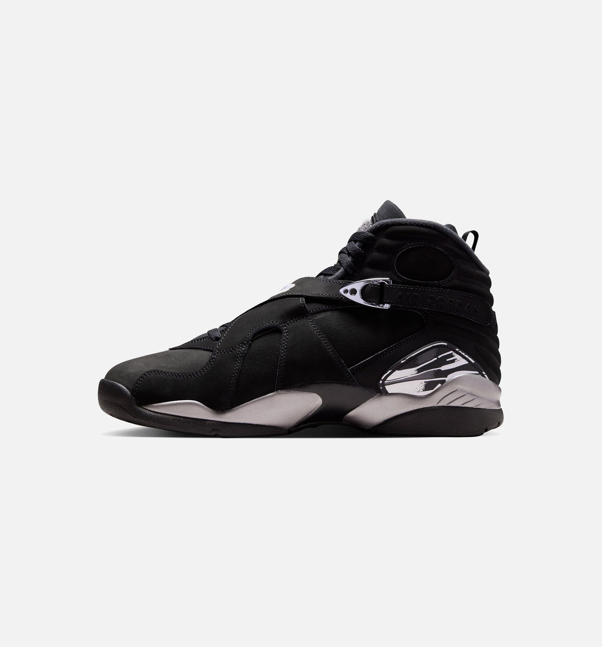 Air Jordan 8 Retro Chrome Black and Light Graphite Men's Lifestyle Shoe – Black / White / Light Graphite