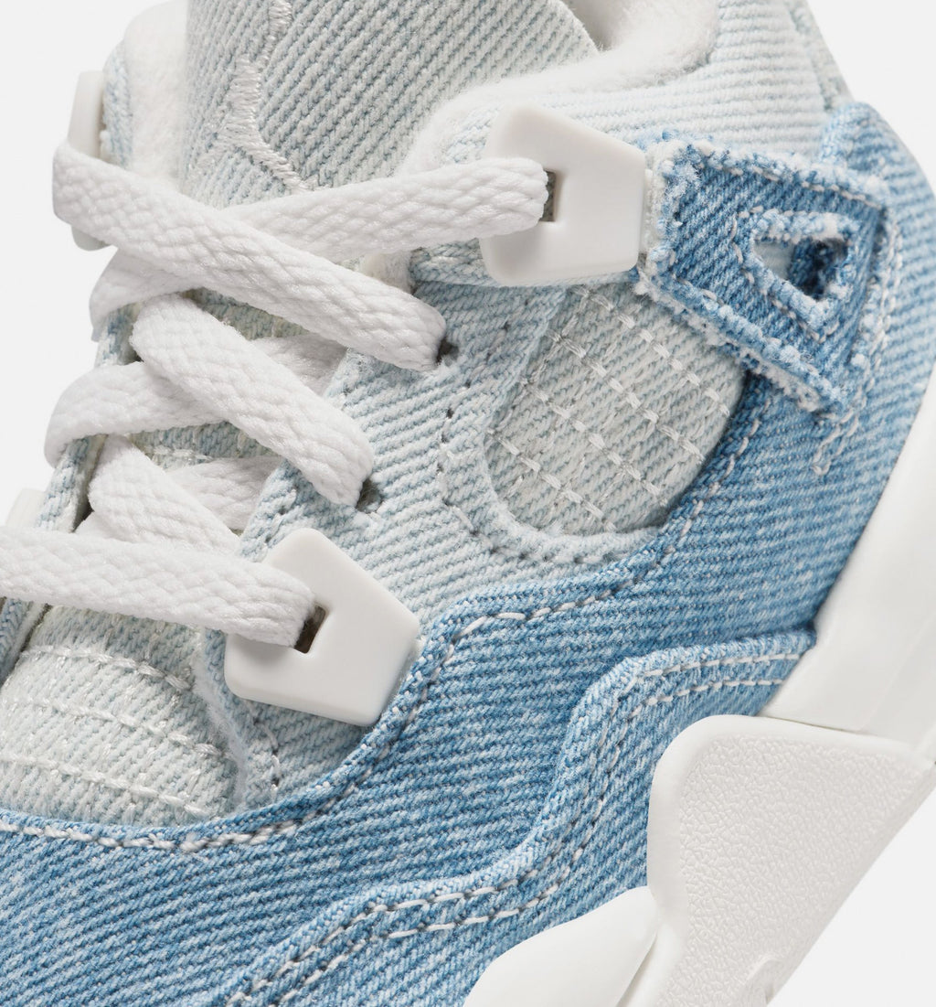 Air Jordan 4 Retro Worn Blue Infant & Toddler Lifestyle Shoe – Sail / Worn Blue / Metallic Gold