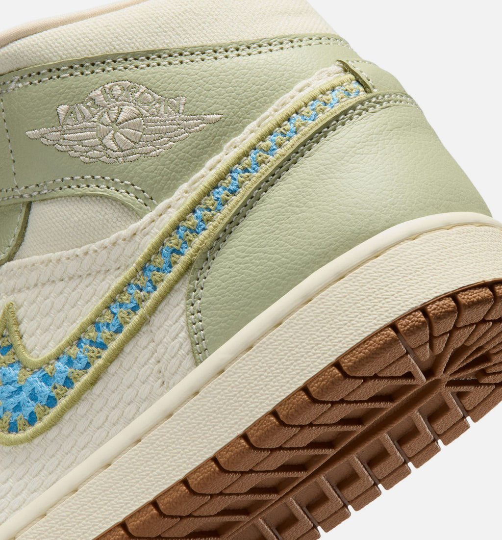 Air Jordan 1 Mid SE Women's Lifestyle Shoe – Olive Aura / Pearl White / Lawn