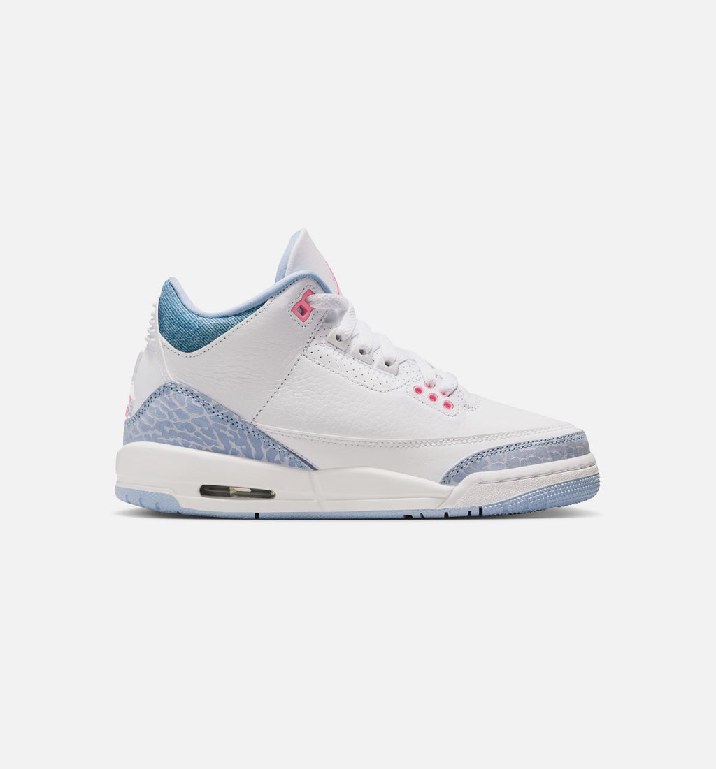 Air Jordan 3 Retro Cobalt Bliss Grade School Lifestyle Shoe – White / Cobalt Bliss / Football Grey / Pink Glow
