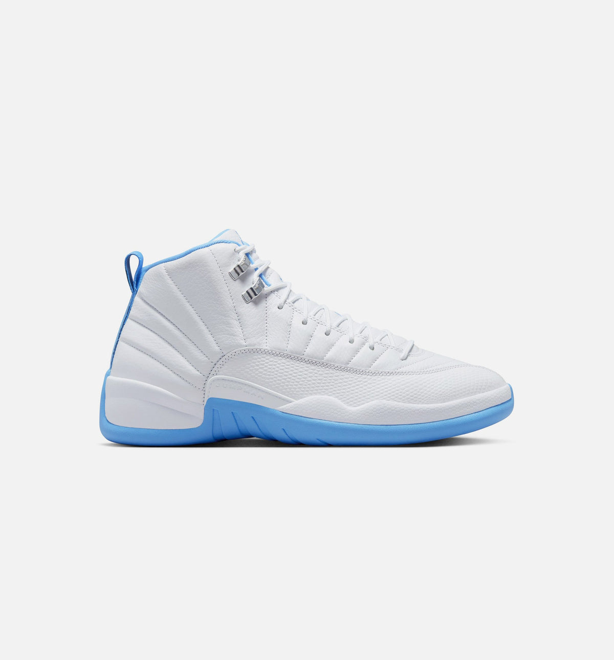 Air Jordan 12 Retro White and University Blue Men's Lifestyle Shoe – White / University Blue / Metallic Silver