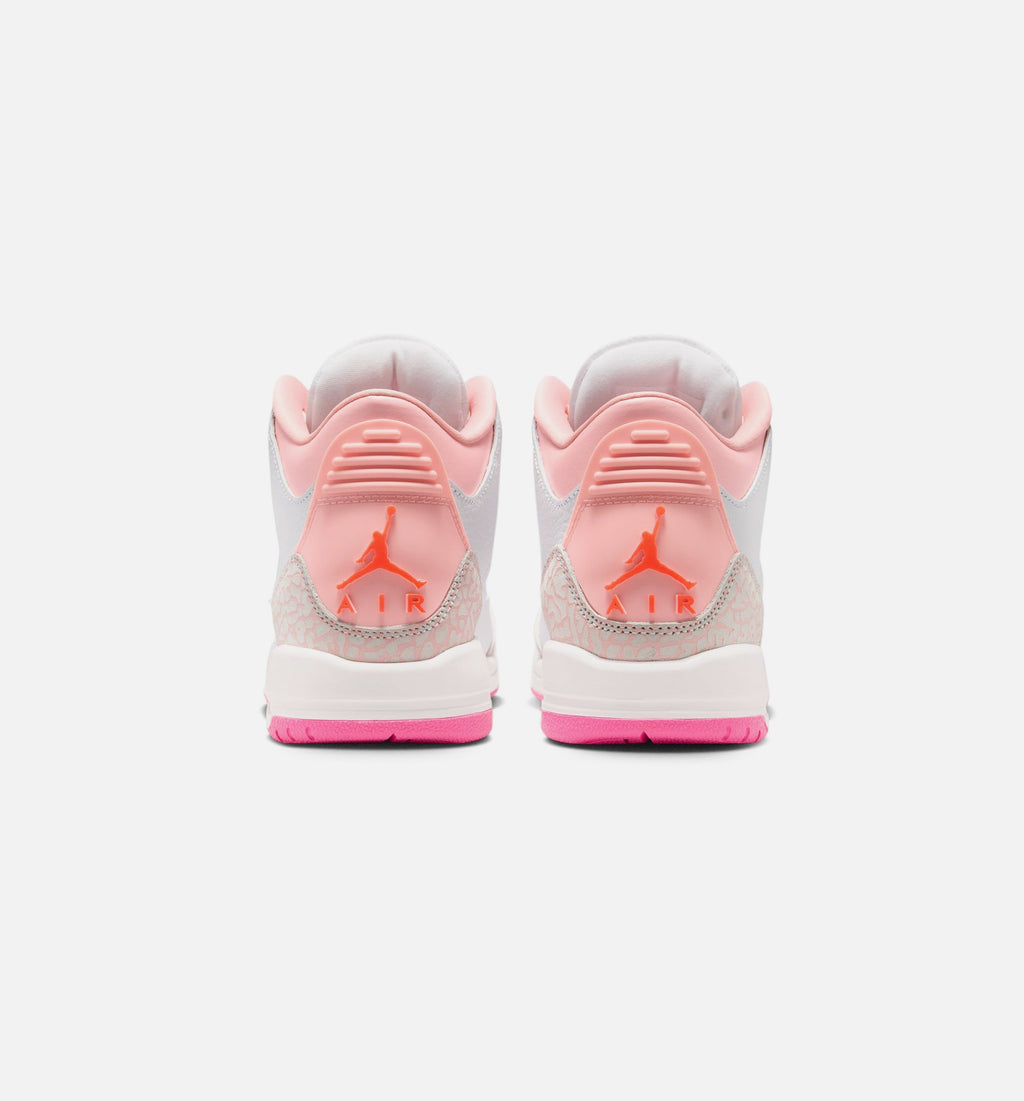 Air Jordan 3 Retro Spring Flowers Grade School Lifestyle Shoe – Pearl Pink / Pink Bloom / Pink Glow / Hyper Orange
