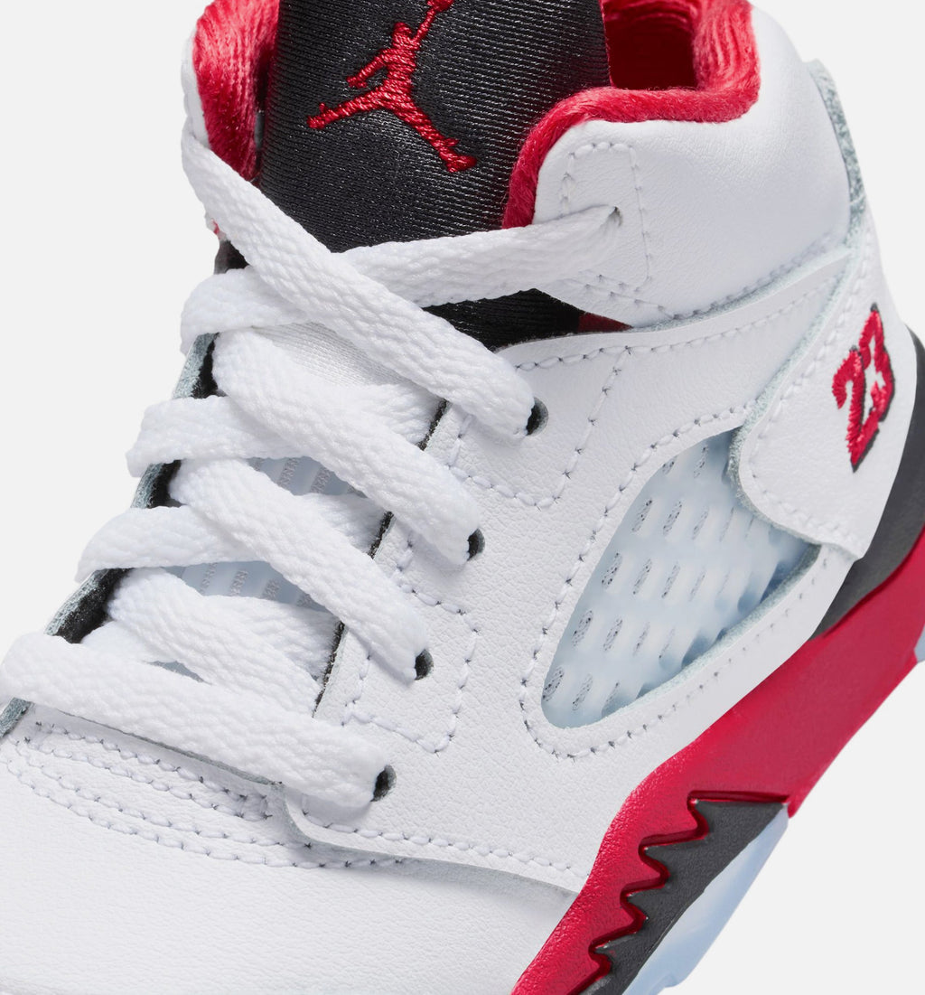 Air Jordan 5 Retro Fire Red Infant & Toddler Lifestyle Shoe – Fire Red / White