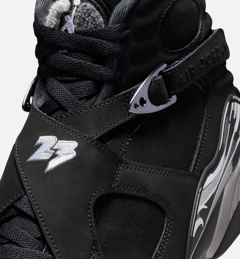 Air Jordan 8 Retro Chrome Black and Light Graphite Men's Lifestyle Shoe – Black / White / Light Graphite