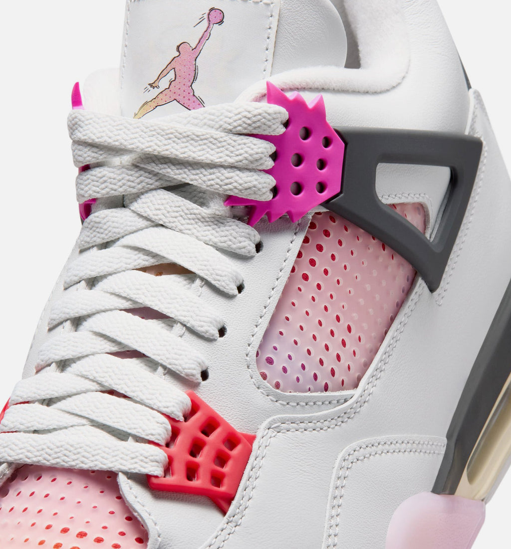 Air Jordan 4 Retro Comic Men's Lifestyle Shoe – Off White / Fire Pink / Anthracite