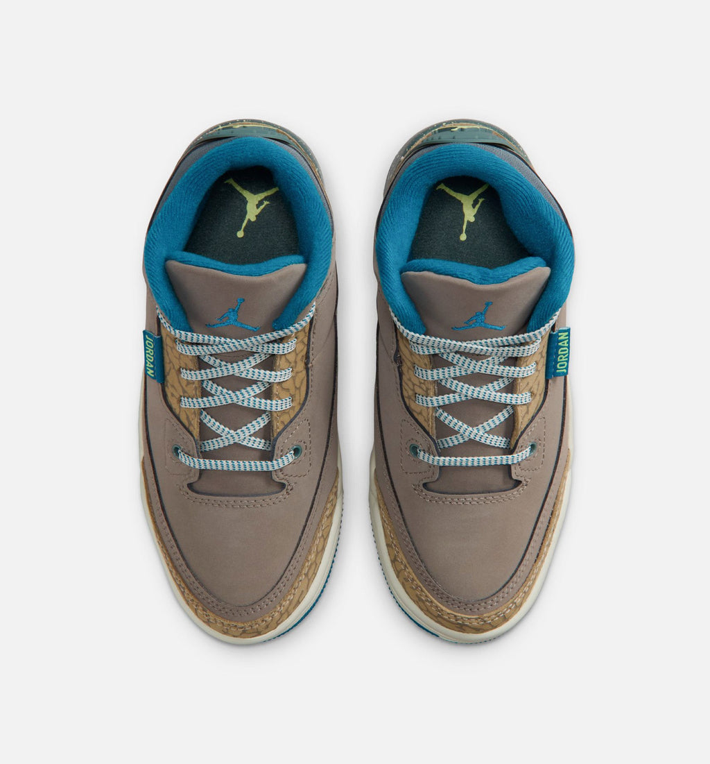 Air Jordan 3 Retro Olive Grey Preschool Lifestyle Shoe – Olive Grey / Green Abyss / Khaki / Sea Glass