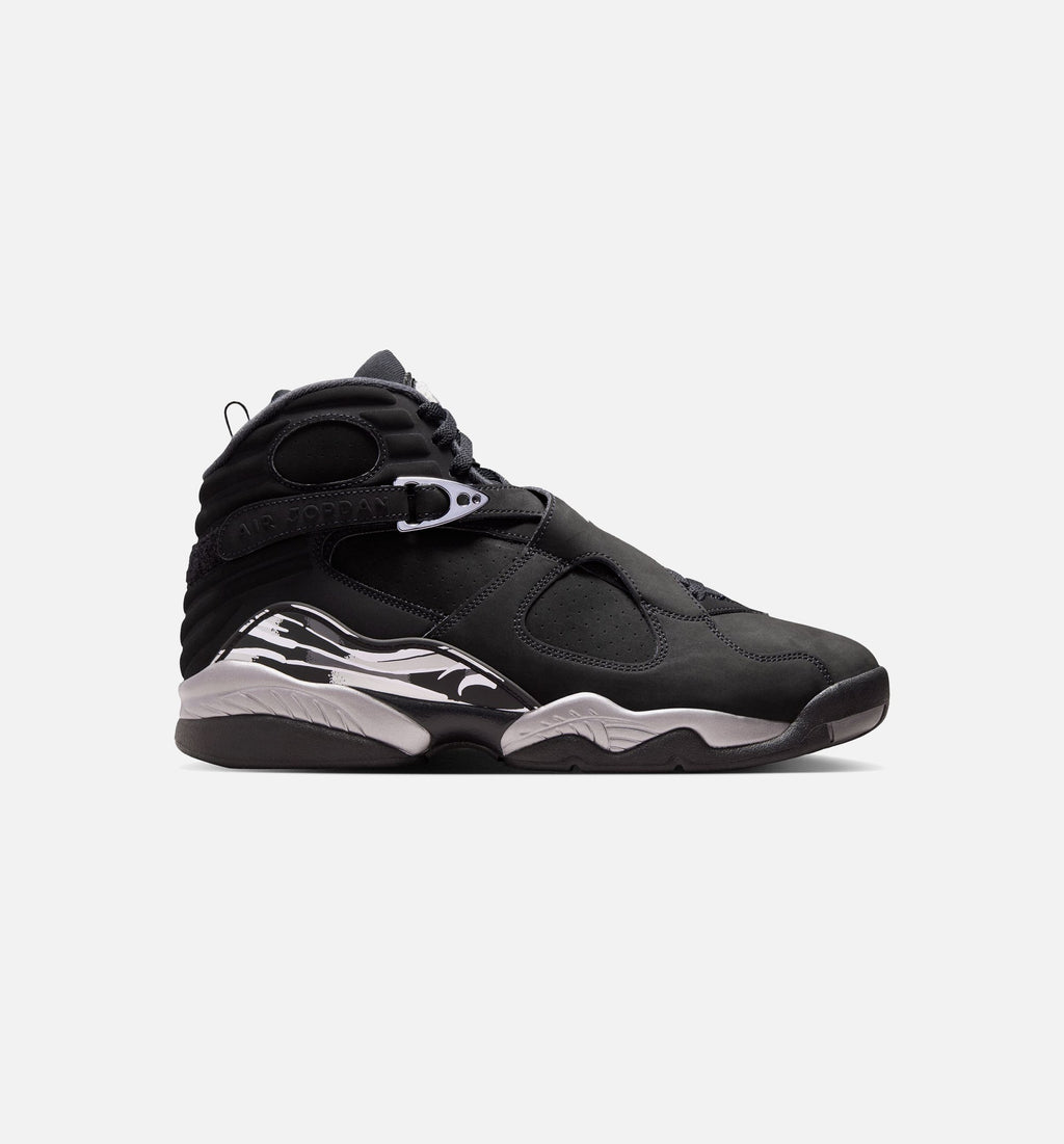 Air Jordan 8 Retro Chrome Black and Light Graphite Men's Lifestyle Shoe – Black / White / Light Graphite