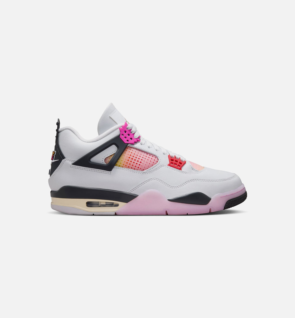 Air Jordan 4 Retro Comic Men's Lifestyle Shoe – Off White / Fire Pink / Anthracite