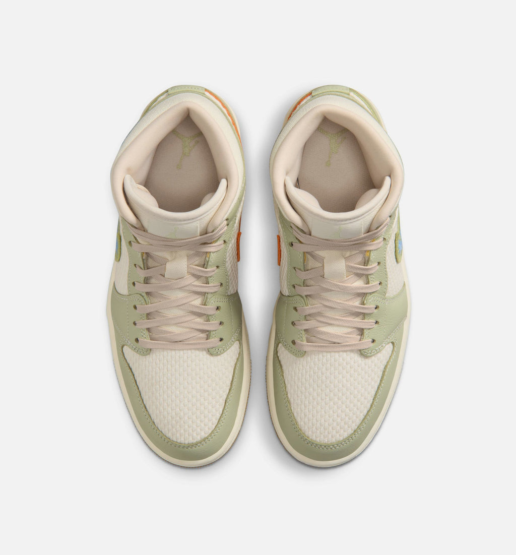 Air Jordan 1 Mid SE Women's Lifestyle Shoe – Olive Aura / Pearl White / Lawn