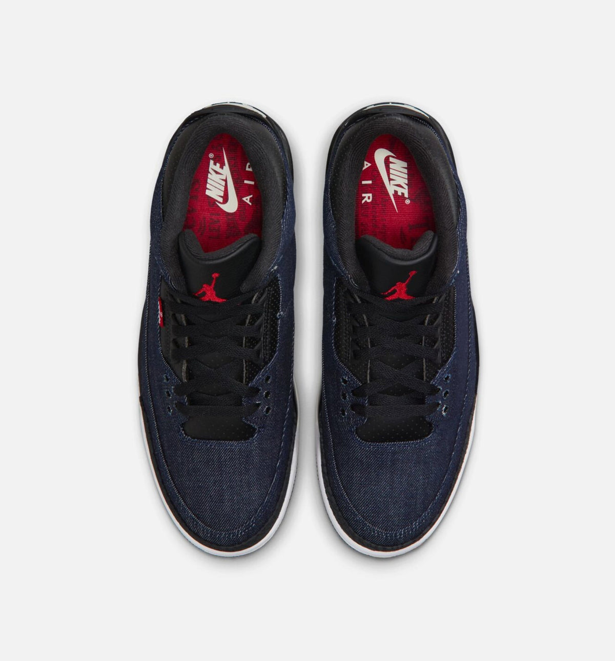 Air Jordan 3 x Levi's Indigo and Gym Red Men's Lifestyle Shoe – Denim / Black / Sail